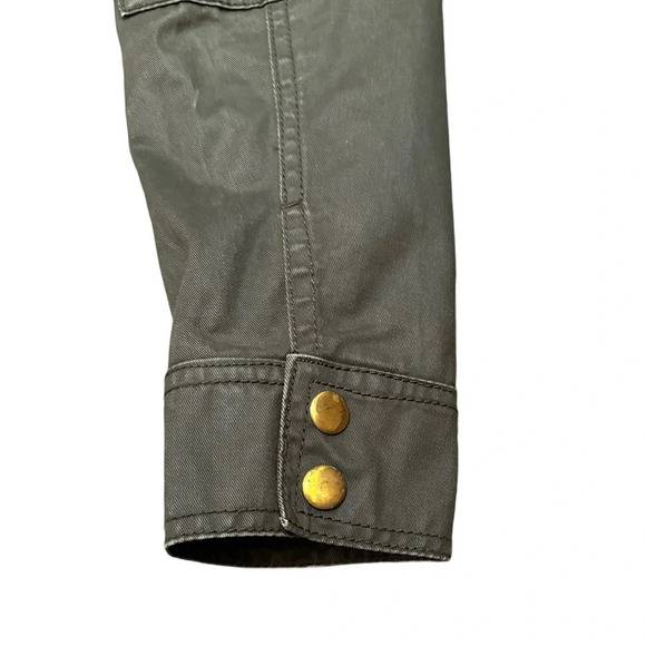 J.CREW Women's Field Jacket XS Olive Green Storm Collar Waxed Canvas SZ XS - Picture 4 of 5